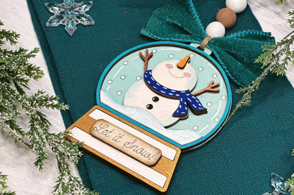Snowman Ornament SVG Laser File | Let It Snow Globe Christmas Decoration | DIY Ornament Cut File | Pop Out Ornament svg | Ornament Bar svg
