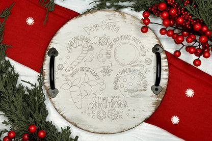 Santa Milk & Cookies Tray Laser File | Fast Scoring-Only Christmas SVG | DIY Holiday Decor Design | Santa Tray Laser SVG | Easy Laser Design
