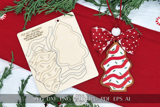 Pop-Out Christmas Tree Ornament Laser File | DIY Layered Ornament SVG | Perfect for Ornament Bar Crafting | Christmas Cookie Pop Out Laser