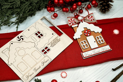 Gingerbread House Pop-Out Ornament SVG Laser Cut File | Home Sweet Home Christmas Decoration | DIY Laser File | Ornament Bar Laser File