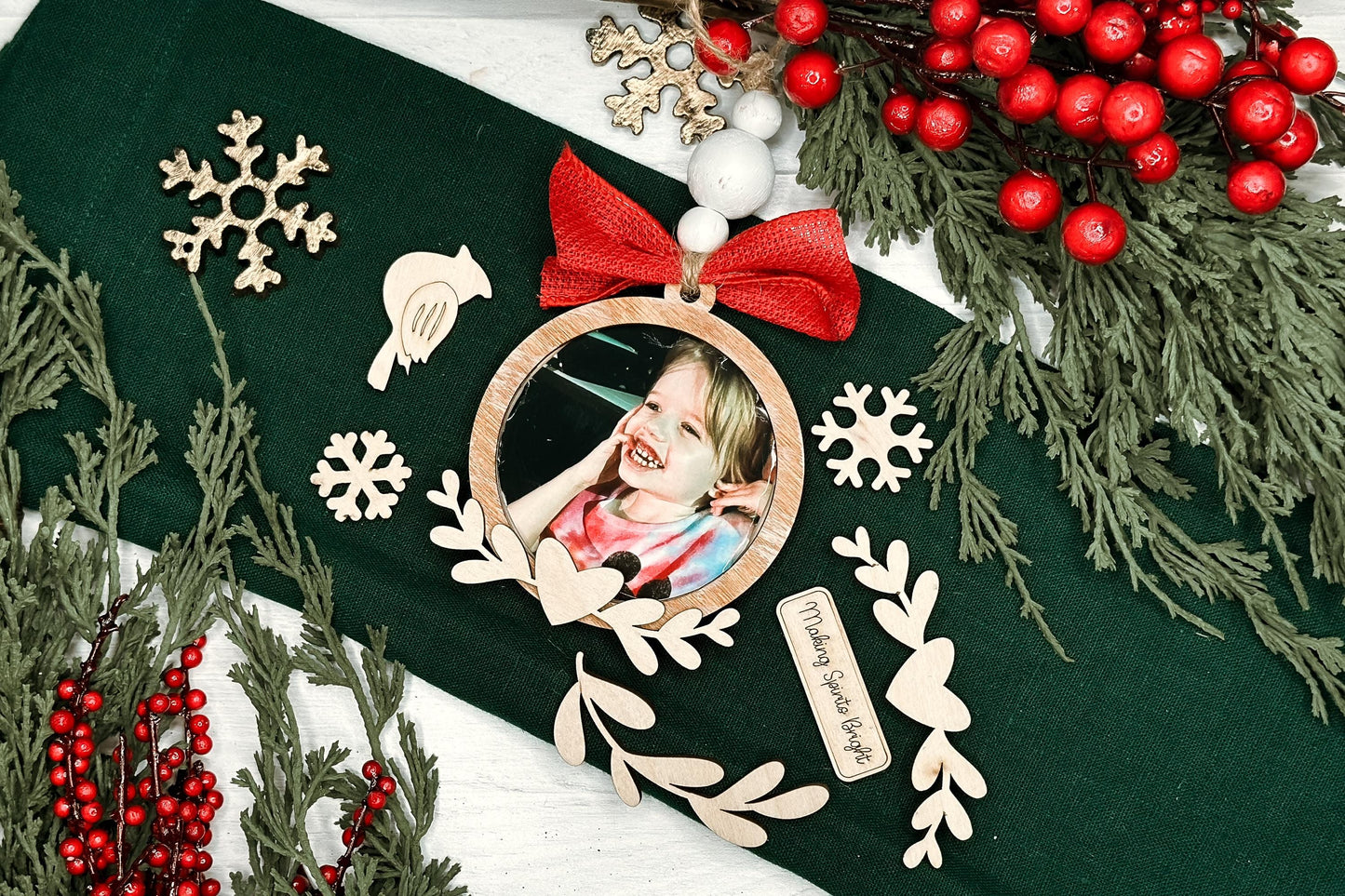 Laser Cut Photo Ornament SVG Bundle | Customizable Christmas Ornament Frames | Over 100 Pieces Included | Create Your Own Ornament