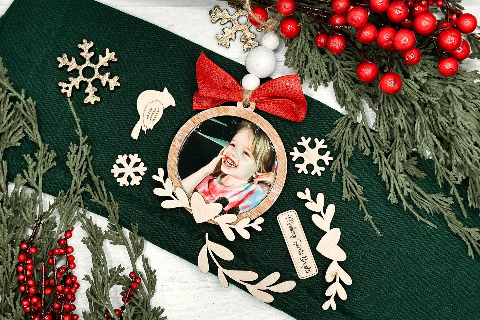 Laser Cut Photo Ornament SVG Bundle | Customizable Christmas Ornament Frames | Over 100 Pieces Included | Create Your Own Ornament