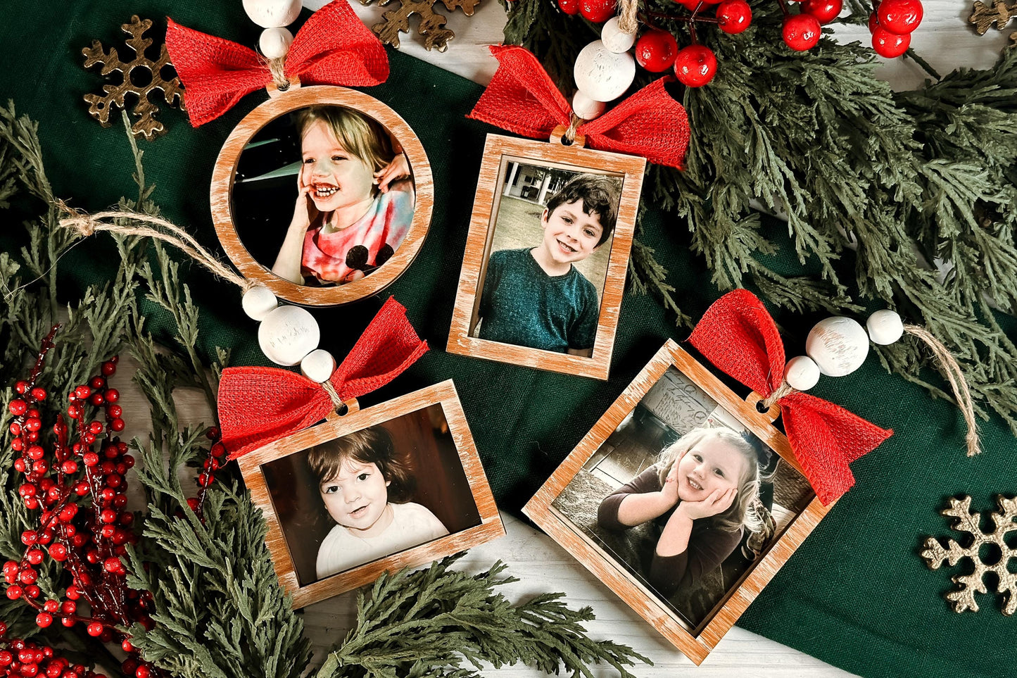 Laser Cut Photo Ornament SVG Bundle | Customizable Christmas Ornament Frames | Over 100 Pieces Included | Create Your Own Ornament
