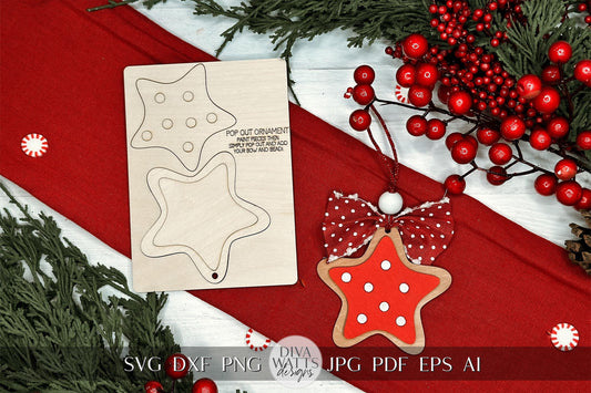 Snowman Pop Out Ornament SVG | Laser Cut Christmas Ornament Template | DIY Holiday Craft | Ornament Bar Design | Ornament Bar Ornament