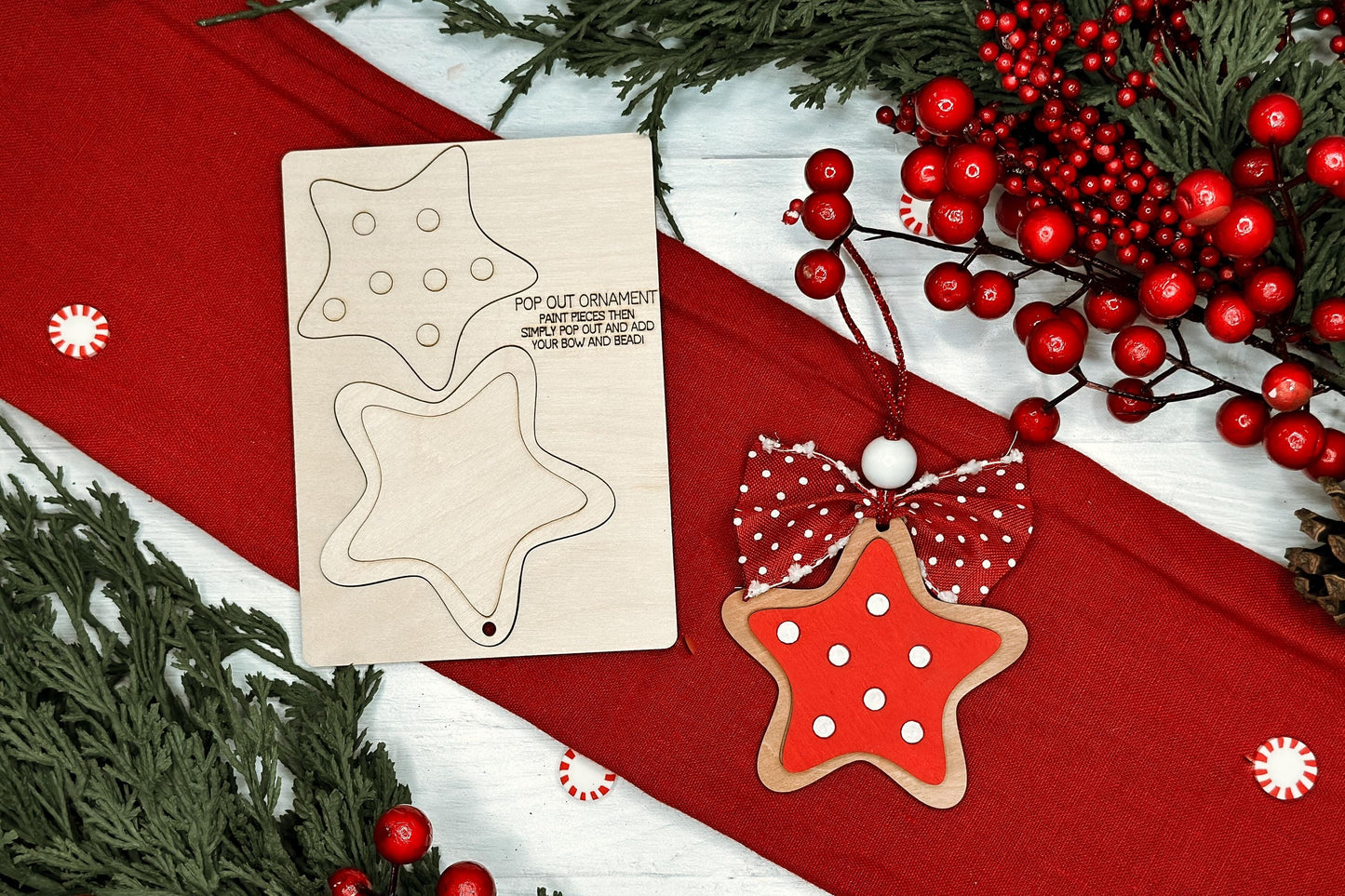 Snowman Pop Out Ornament SVG | Laser Cut Christmas Ornament Template | DIY Holiday Craft | Ornament Bar Design | Ornament Bar Ornament