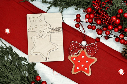 Snowman Pop Out Ornament SVG | Laser Cut Christmas Ornament Template | DIY Holiday Craft | Ornament Bar Design | Ornament Bar Ornament