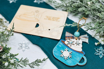 Hot Cocoa Ornament SVG | Pop-Out Mug Laser Template | DIY Christmas Keepsake Design | DIY Laser File | Ornament Bar Laser File