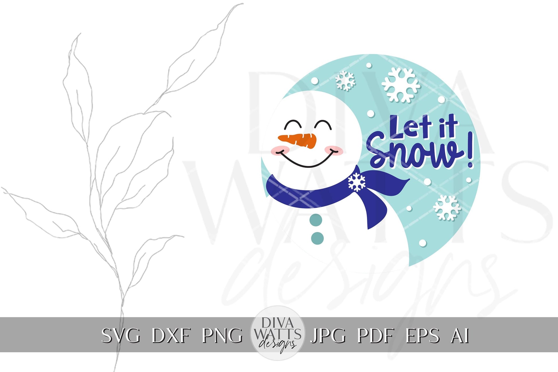 Let It Snow Snowman SVG Bundle - Winter Round Sign Design for Cricut & Silhouette