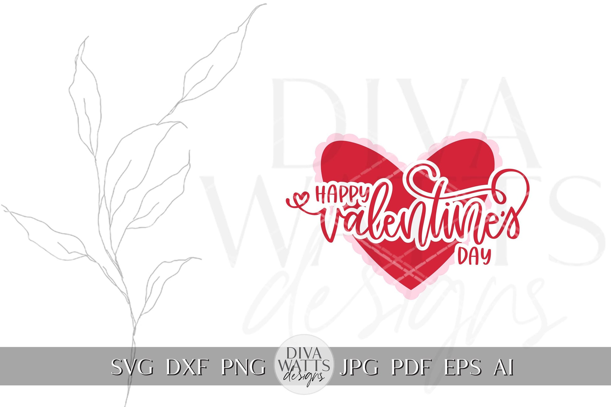Happy Valentine's Day SVG | Heart Door Hanger Design | Cricut & Silhouette Cut File | Valentine's Day Door Hanger svg