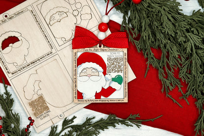 Santa Tracker Pop-Out Ornament Laser File svg - DIY QR Code Ornament Design | DIY Layered Ornament svg | Ornament Bar Crafting | Christmas