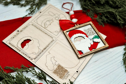 Santa Tracker Pop-Out Ornament Laser File svg - DIY QR Code Ornament Design | DIY Layered Ornament svg | Ornament Bar Crafting | Christmas