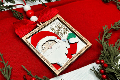 Santa Tracker Pop-Out Ornament Laser File svg - DIY QR Code Ornament Design | DIY Layered Ornament svg | Ornament Bar Crafting | Christmas