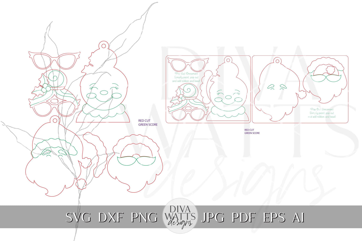 Pop-Out Christmas Tree Ornament Laser File | DIY Layered Ornament SVG | Perfect for Ornament Bar Crafting | Christmas Cookie Pop Out Laser