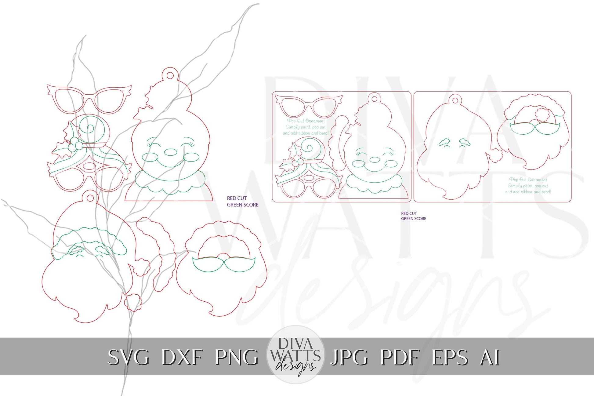 Pop-Out Christmas Tree Ornament Laser File | DIY Layered Ornament SVG | Perfect for Ornament Bar Crafting | Christmas Cookie Pop Out Laser