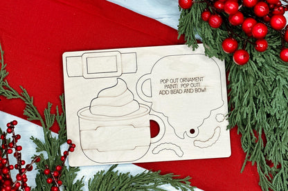 Santa Mug Ornament SVG | Pop-Out Laser Ornament File | Christmas DIY Party Project | DIY Laser File | Ornament Bar Laser File