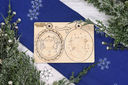 Let It Snow Snowman Ornament SVG File | Pop-Out Snowman Bar Ornament Design | DIY Party Laser Cut File | Snowman Ornament Laser SVG