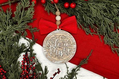 Silent Night Christmas Ornament SVG for Laser Cutting - Beautiful Christmas Carol Round Design | Laser Ornament SVG | Easy Ornament svg