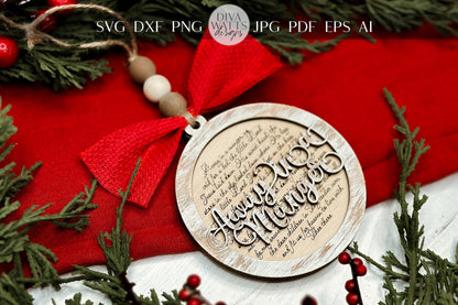Joy to the World Christmas Ornament SVG for Laser Cutting - Beautiful Christmas Carol Round Design | Laser Ornament SVG | Easy Ornament svg