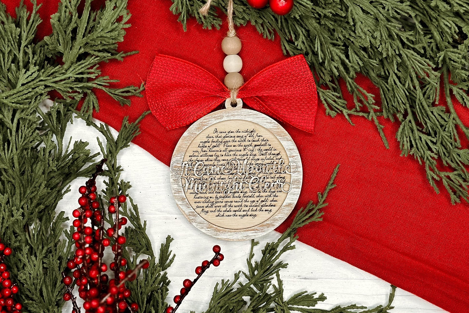 It Came Upon the Midnight Clear Christmas Ornament SVG for Laser Cutting - Detailed Christmas Carol Design| Laser Ornament SVG Easy Ornament