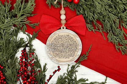 It Came Upon the Midnight Clear Christmas Ornament SVG for Laser Cutting - Detailed Christmas Carol Design| Laser Ornament SVG Easy Ornament