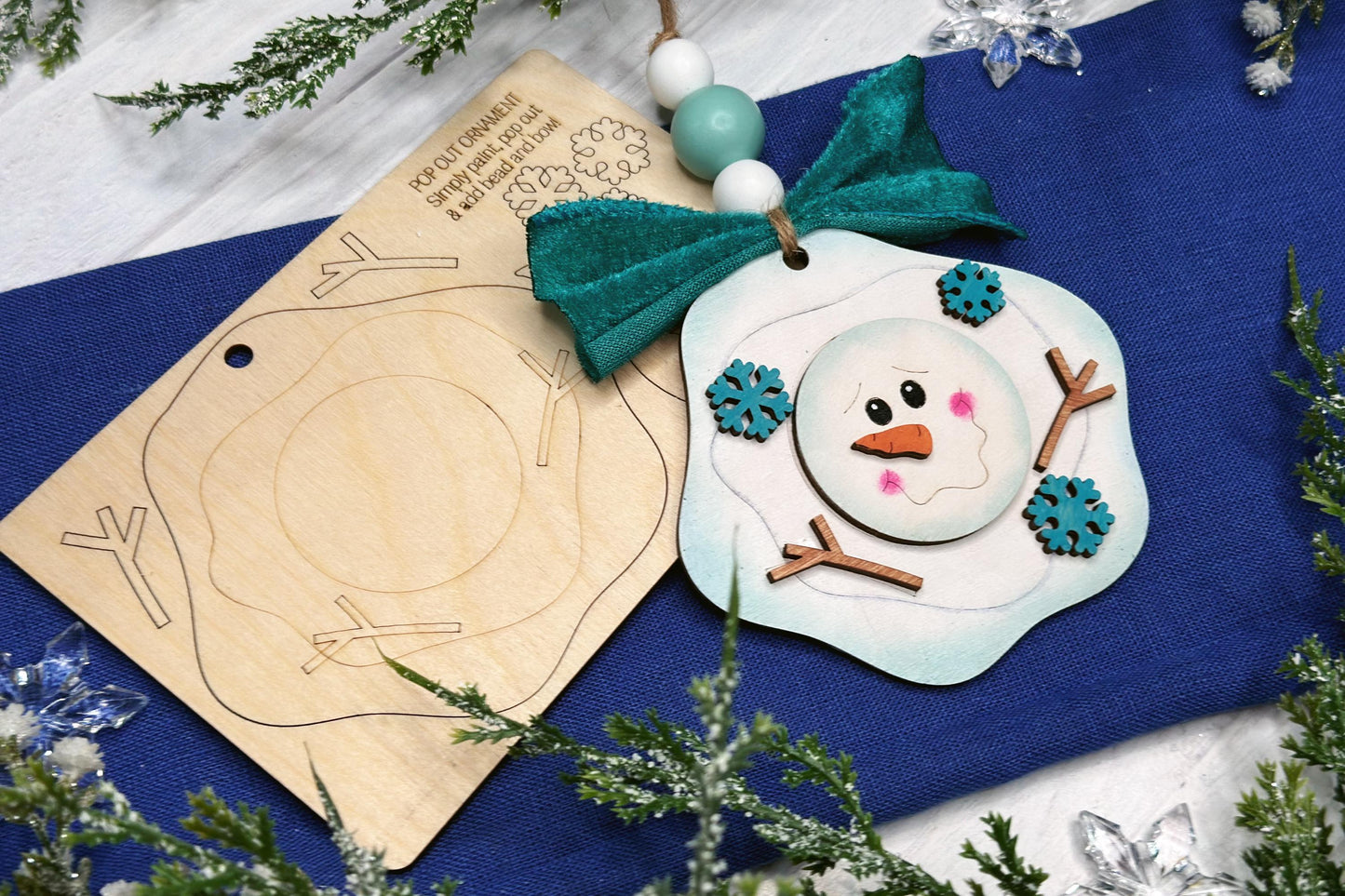 Melting Snowman Pop-Out Ornament SVG for Laser Cutting - Fun and Creative DIY Holiday Craft | DIY Ornament for Holiday Parties diy Ornament