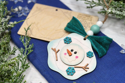 Melting Snowman Pop-Out Ornament SVG for Laser Cutting - Fun and Creative DIY Holiday Craft | DIY Ornament for Holiday Parties diy Ornament