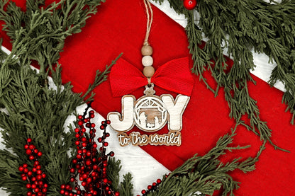 Joy to the World Ornaments SVG for Laser Cutting - Nativity-Inspired Christmas Set | Laser Ornaments SVG | Nativity Ornament SVG | Nativity