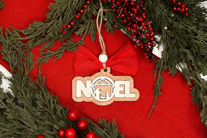 Nativity NOEL Ornament SVG for Laser Cutting, Christmas NOEL Ornament Design, Rustic Holiday Decor Laser File, Faith-Based svg