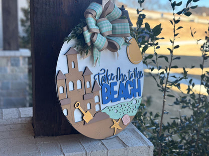 Sweet Summer Door Hanger SVG, Round Laser Cut File for Glowforge, Farmhouse Welcome Sign, Customizable Summer Design, Lemon Door Decor