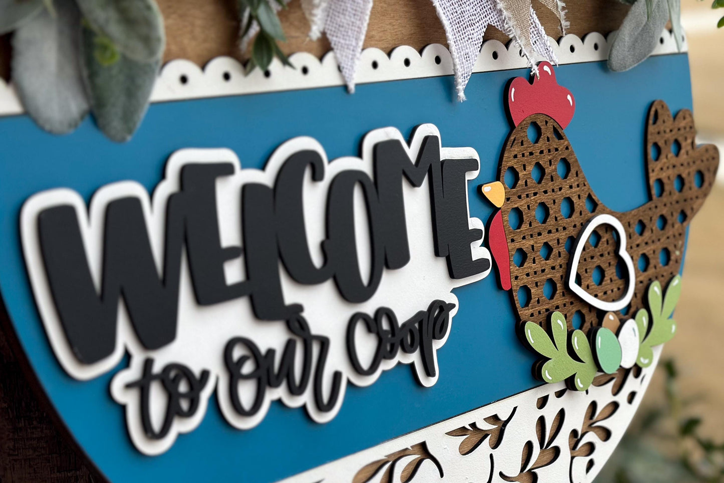 Cherry Hello Door Hanger SVG, Laser Cut File, Farmhouse Welcome Sign, Round Wood Sign SVG, Glowforge File, Layered Door Decor, Summer SVG