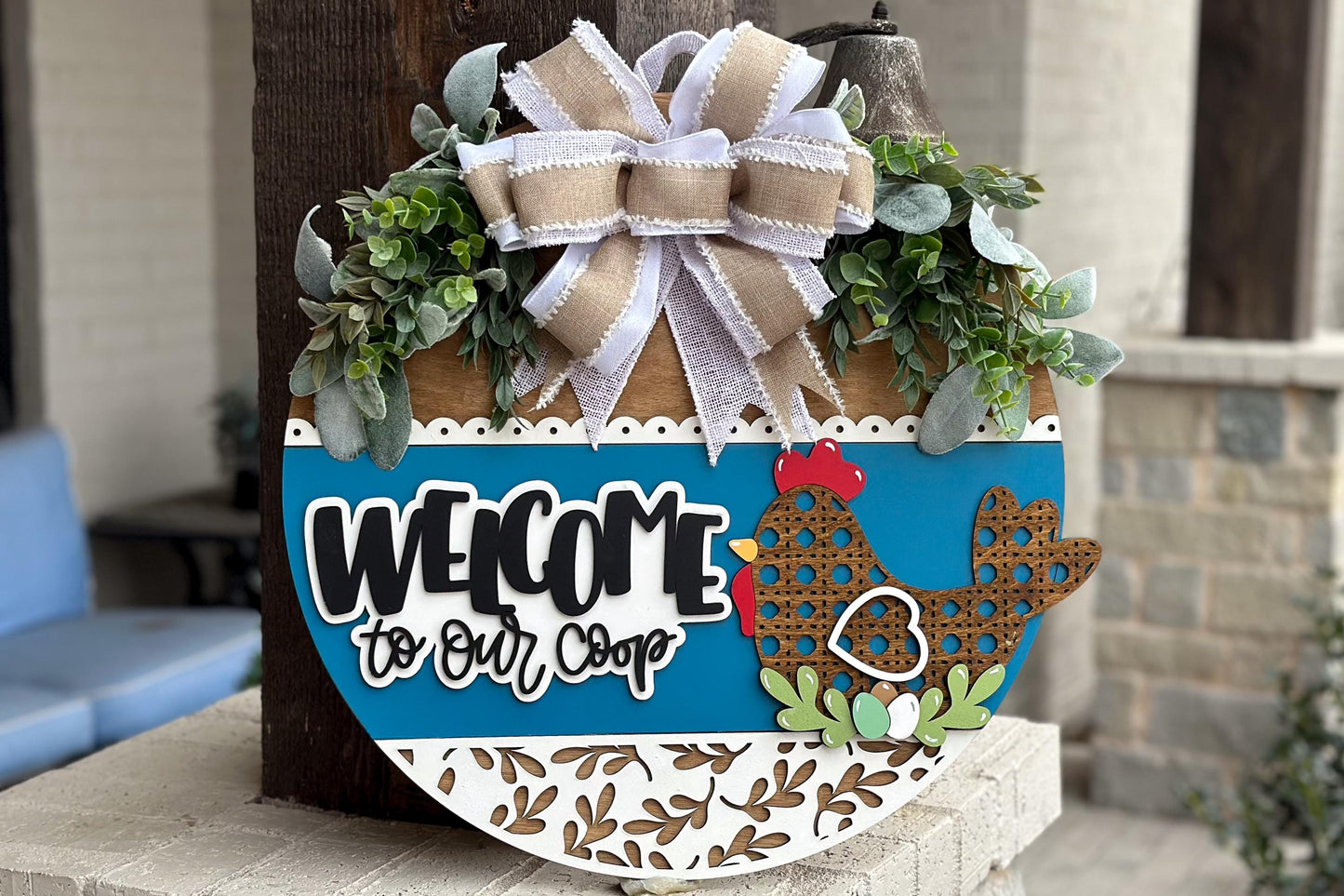 Cherry Hello Door Hanger SVG, Laser Cut File, Farmhouse Welcome Sign, Round Wood Sign SVG, Glowforge File, Layered Door Decor, Summer SVG