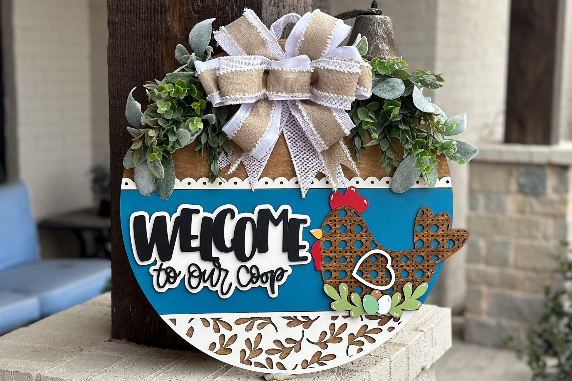 Cherry Hello Door Hanger SVG, Laser Cut File, Farmhouse Welcome Sign, Round Wood Sign SVG, Glowforge File, Layered Door Decor, Summer SVG