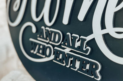 Bless This Home Laser Cut File - Round Door Hanger SVG - Farmhouse Welcome Sign for Glowforge, Xtool, and OMTech Laser Cut File | Door Decor