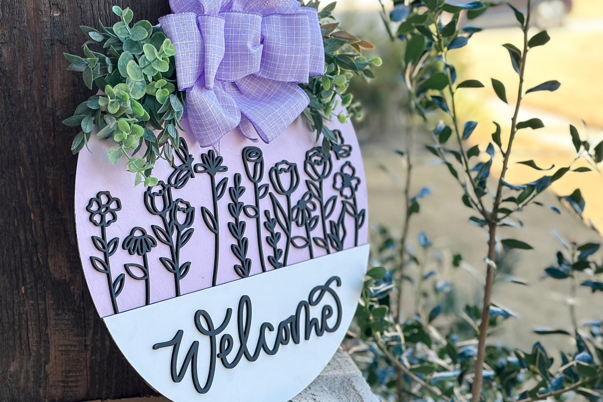 Hello Door Hanger SVG, Floral Laser Cut File, Round Sign Design, Glowforge SVG, Xtool, Farmhouse Welcome Decor, Floral Door Hanger, Daisy