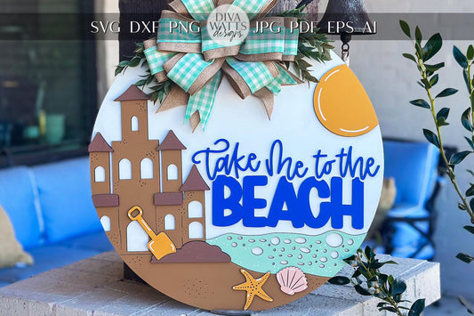 Sweet Summer Door Hanger SVG, Round Laser Cut File for Glowforge, Farmhouse Welcome Sign, Customizable Summer Design, Lemon Door Decor