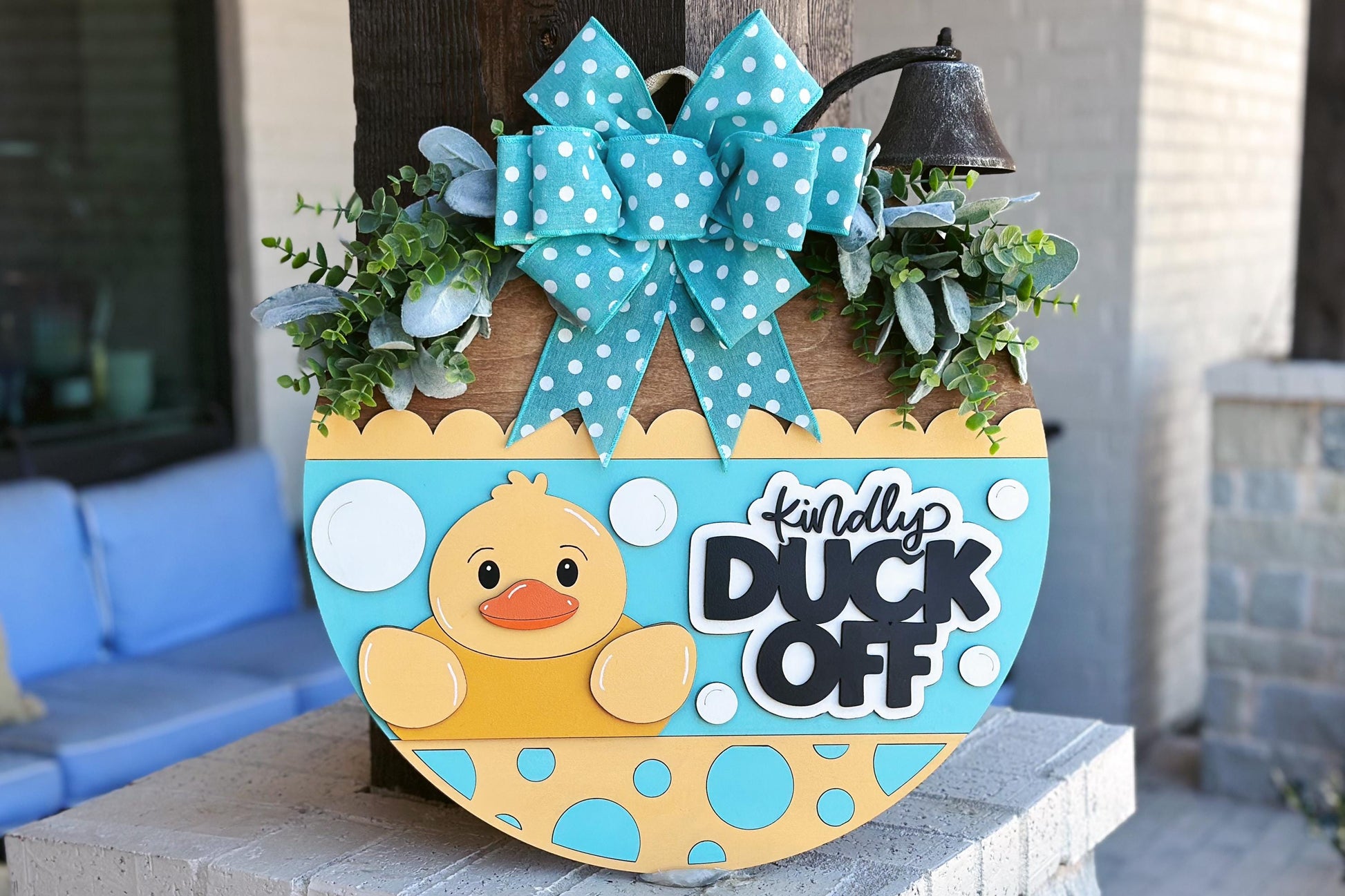 Kindly Duck Off SVG, Funny Door Hanger Laser Cut File, Rubber Ducky Sign, Layered Glowforge Xtool Cut File, DIY Wood Decor Funny Duck SVG