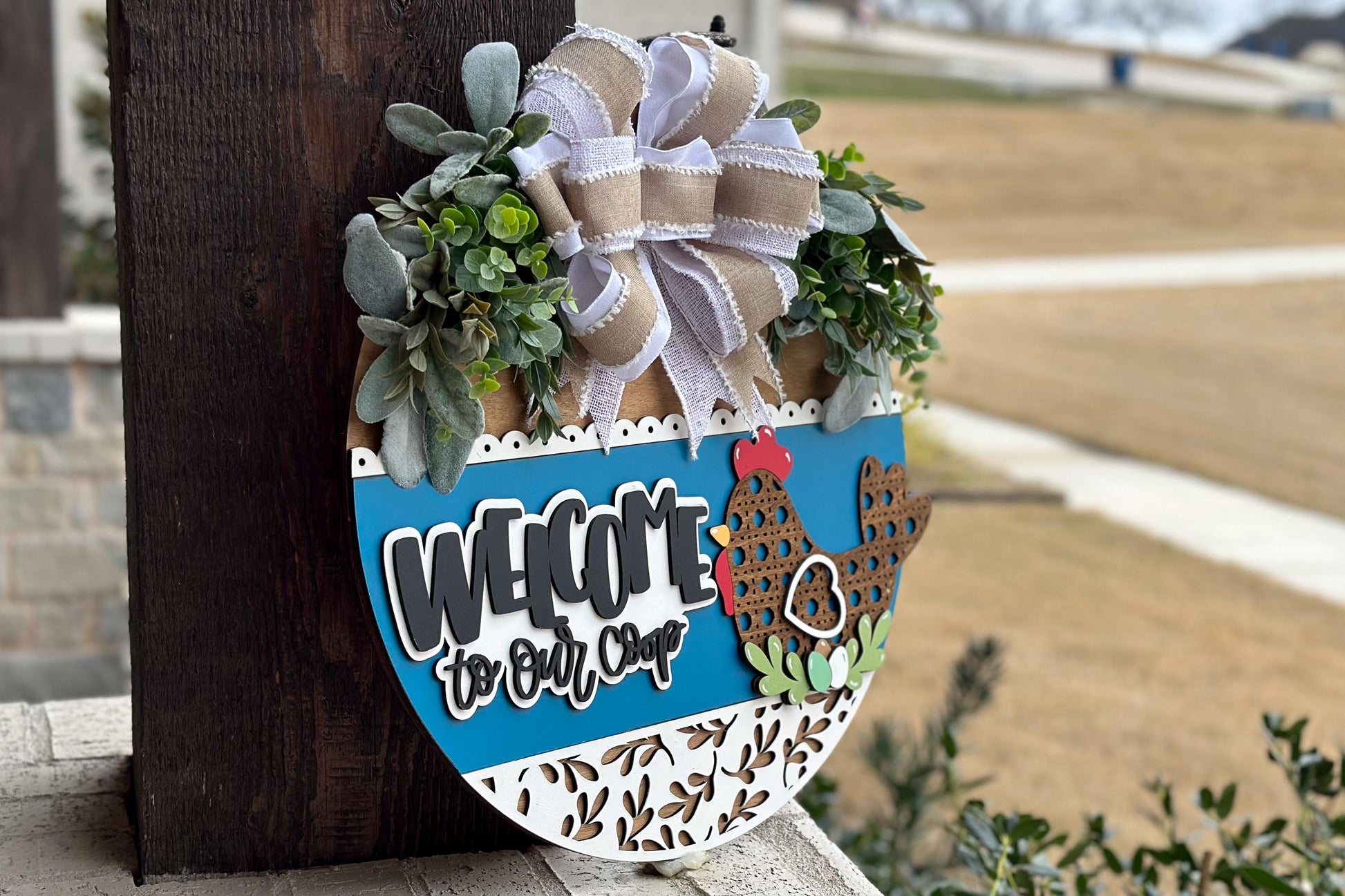 Cherry Hello Door Hanger SVG, Laser Cut File, Farmhouse Welcome Sign, Round Wood Sign SVG, Glowforge File, Layered Door Decor, Summer SVG