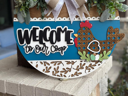 Cherry Hello Door Hanger SVG, Laser Cut File, Farmhouse Welcome Sign, Round Wood Sign SVG, Glowforge File, Layered Door Decor, Summer SVG