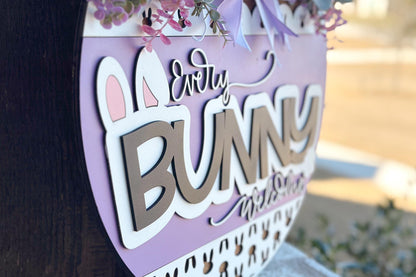 Every Bunny Welcome Easter Door Hanger SVG, Laser Cut File, 3D Layered Easter Sign, Spring Porch Decor, Glowforge, Xtool, Laser SVG