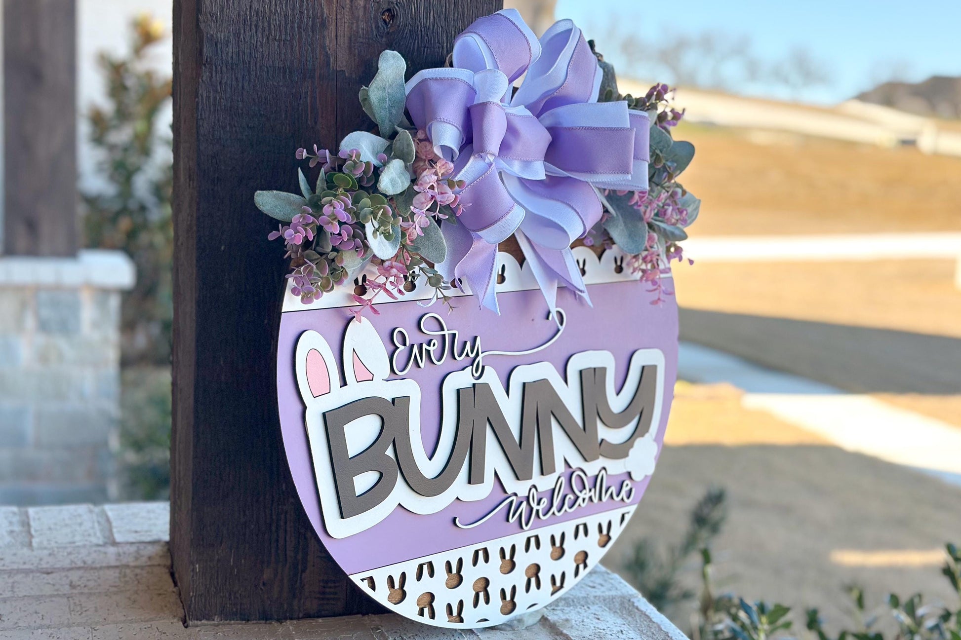 Every Bunny Welcome Easter Door Hanger SVG, Laser Cut File, 3D Layered Easter Sign, Spring Porch Decor, Glowforge, Xtool, Laser SVG