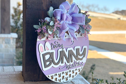 Every Bunny Welcome Easter Door Hanger SVG, Laser Cut File, 3D Layered Easter Sign, Spring Porch Decor, Glowforge, Xtool, Laser SVG