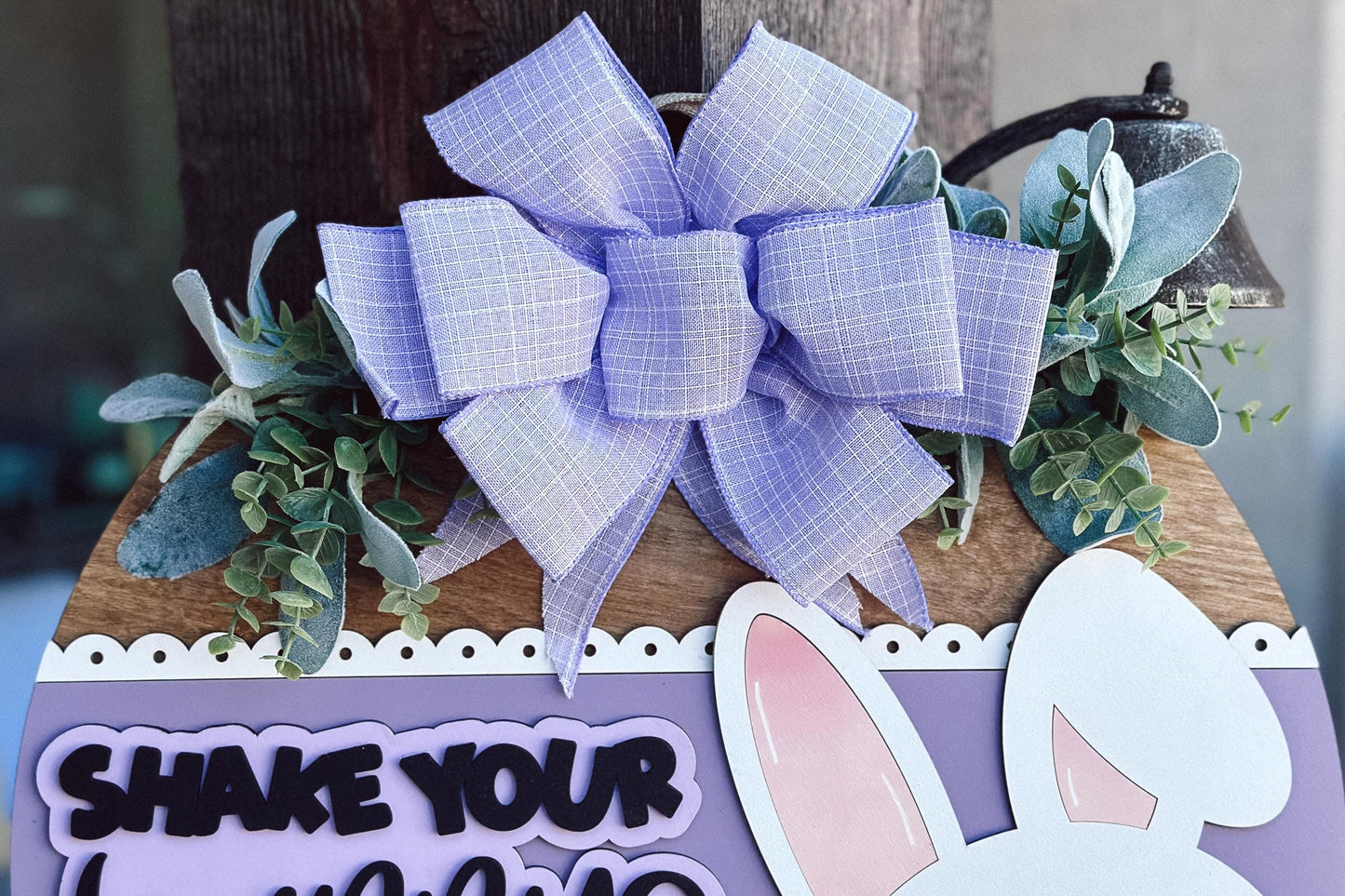 Shake Your Bunny Tail Door Hanger SVG | 3D Easter Bunny Sign | Laser Cut File for Glowforge & Xtool | Layered Farmhouse Spring Decor