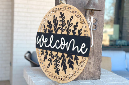 Welcome Door Hanger SVG, Farmhouse Sign Laser Cut File, Rustic Home Decor, Porch Sign, Glowforge, Xtool, Laser SVG Glowforge Basic Friendly!
