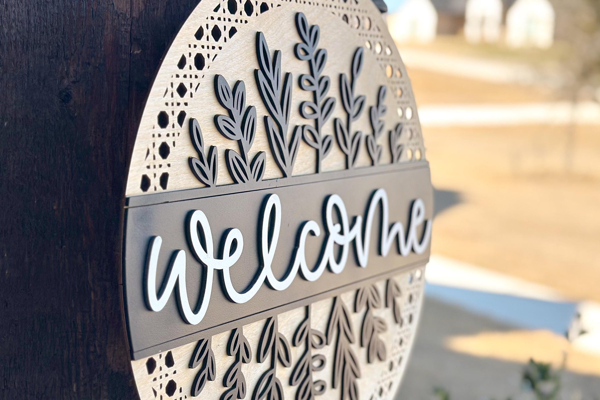 Welcome Door Hanger SVG, Farmhouse Sign Laser Cut File, Rustic Home Decor, Porch Sign, Glowforge, Xtool, Laser SVG Glowforge Basic Friendly!