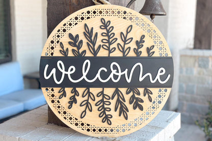 Welcome Door Hanger SVG, Farmhouse Sign Laser Cut File, Rustic Home Decor, Porch Sign, Glowforge, Xtool, Laser SVG Glowforge Basic Friendly!