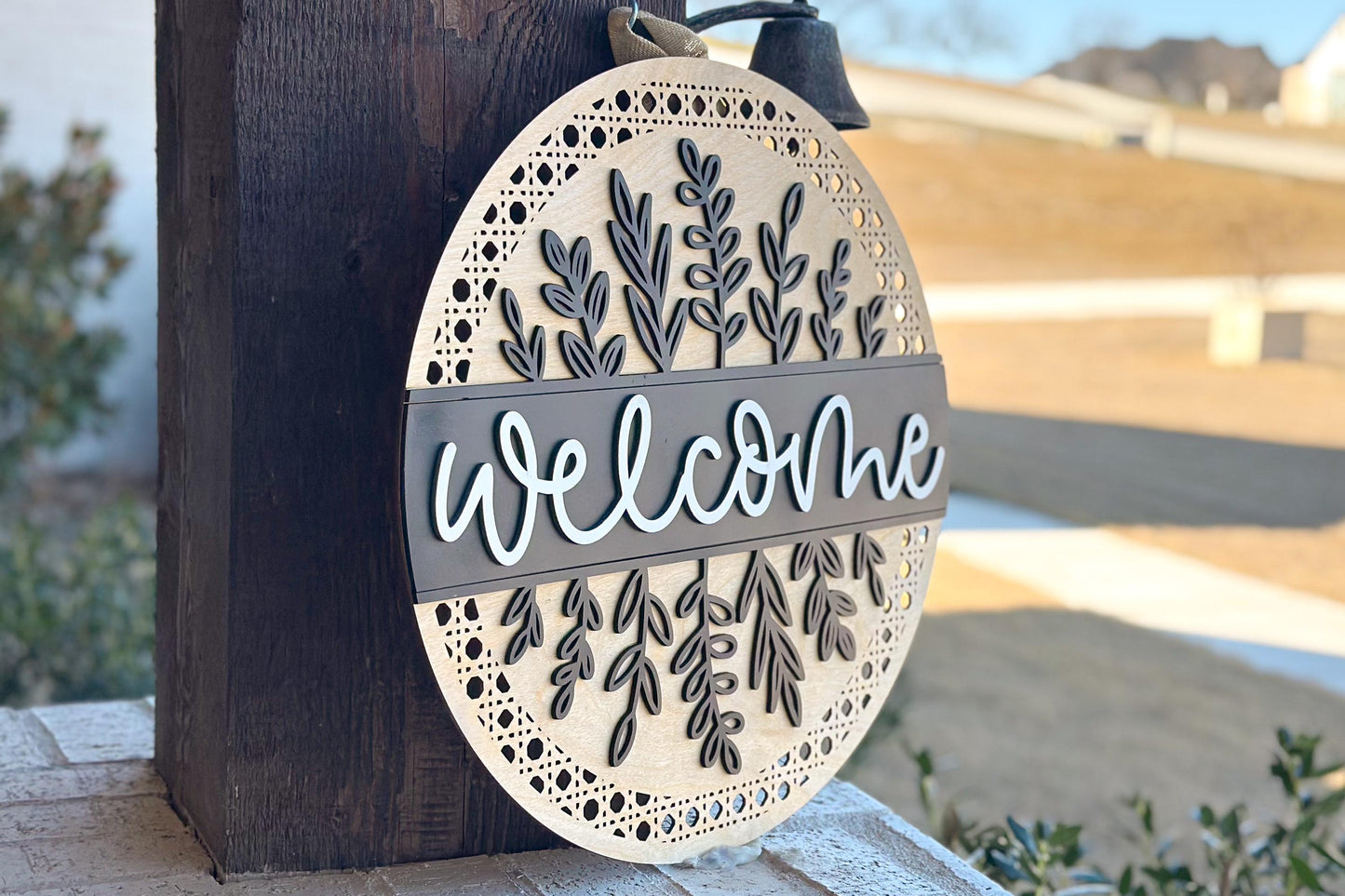 Welcome Door Hanger SVG, Farmhouse Sign Laser Cut File, Rustic Home Decor, Porch Sign, Glowforge, Xtool, Laser SVG Glowforge Basic Friendly!