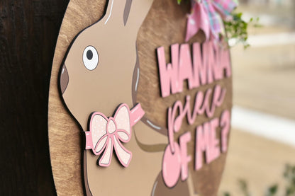 Chocolate Bunny Easter Door Hanger SVG, Funny Easter Laser Cut File, 3D Layered Easter Sign, Spring Laser Sign, Glowforge Xtool File