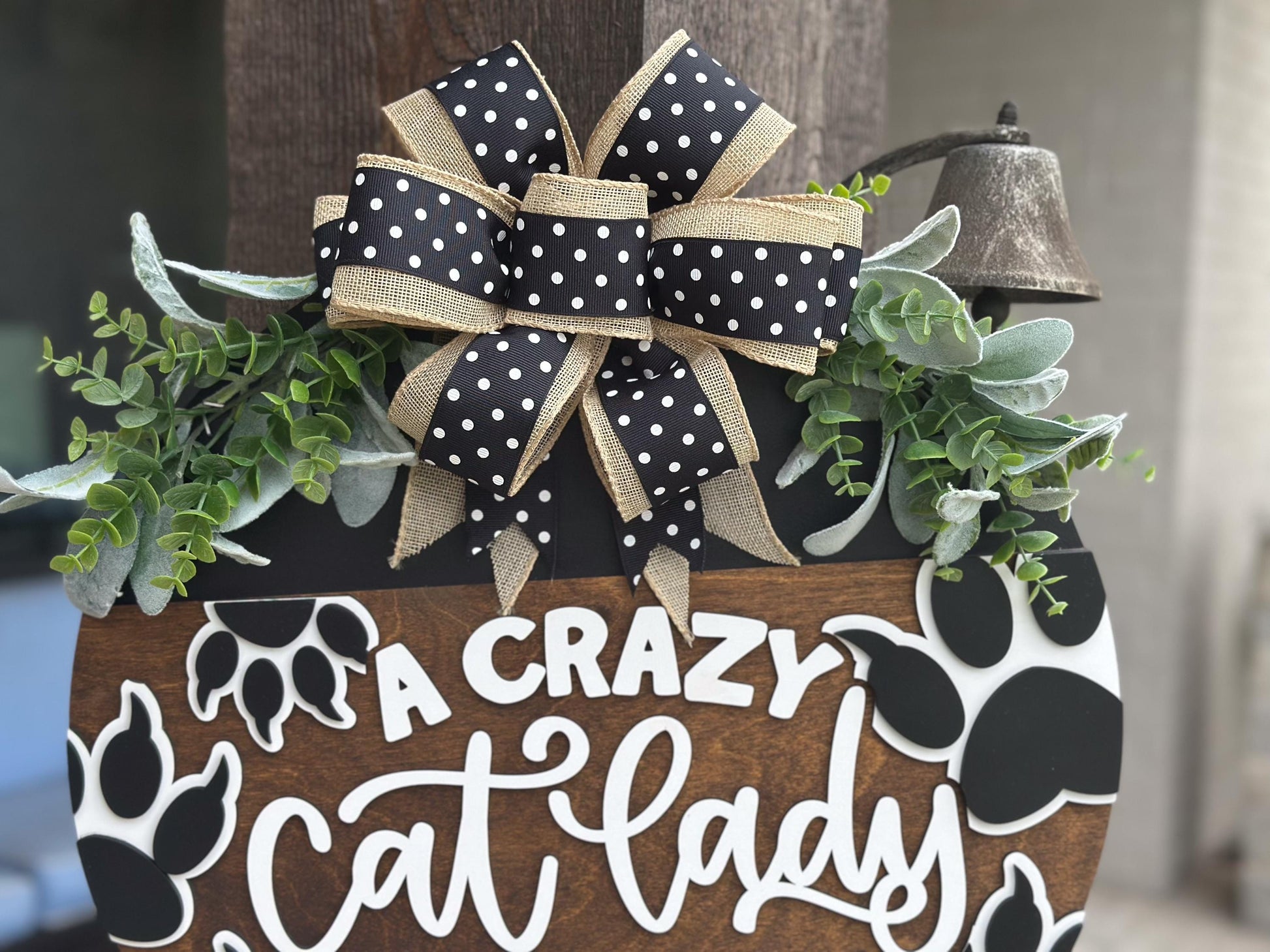 Crazy Cat Lady Lives Here SVG | Funny Pet Door Hanger Laser File | Cat Paw Round Sign for Glowforge & Xtool Funny Cat Door Hanger for Laser