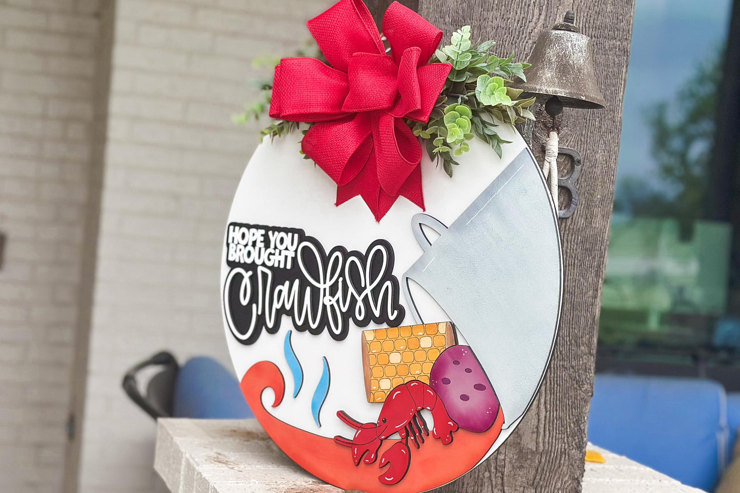 Hope You Brought Crawfish SVG | Boil Party Laser Cut File | Funny Cajun Door Hanger Sign | Crawfish Boil Sign for Xtool Glowforge Mudbug svg