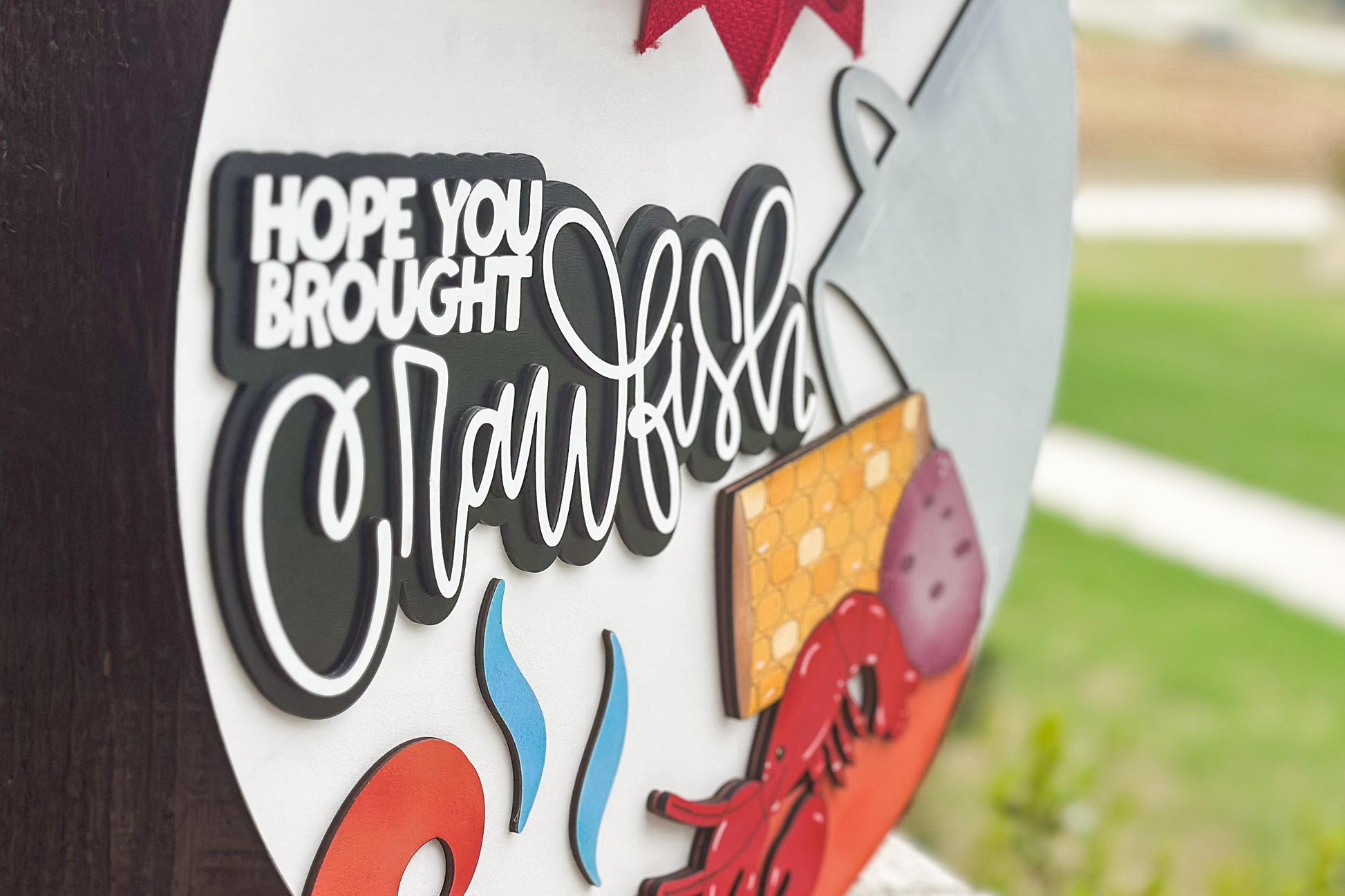 Hope You Brought Crawfish SVG | Boil Party Laser Cut File | Funny Cajun Door Hanger Sign | Crawfish Boil Sign for Xtool Glowforge Mudbug svg